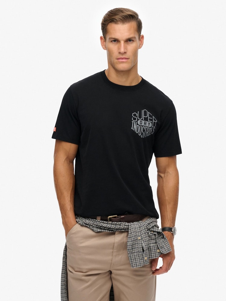 Superdry Black Work Logo Loose T-Shirt - Image 2 of 7