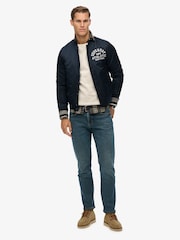 Superdry Blue Athletic Varsity Bomber Jacket - Image 1 of 6