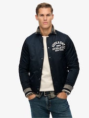 Superdry Blue Athletic Varsity Bomber Jacket - Image 2 of 6