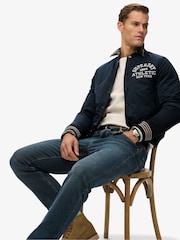 Superdry Blue Athletic Varsity Bomber Jacket - Image 4 of 6