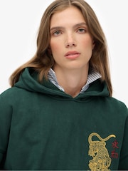 Superdry Green Tokyo Narrative Oversized Hoodie - Image 4 of 7