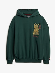Superdry Green Tokyo Narrative Oversized Hoodie - Image 6 of 7