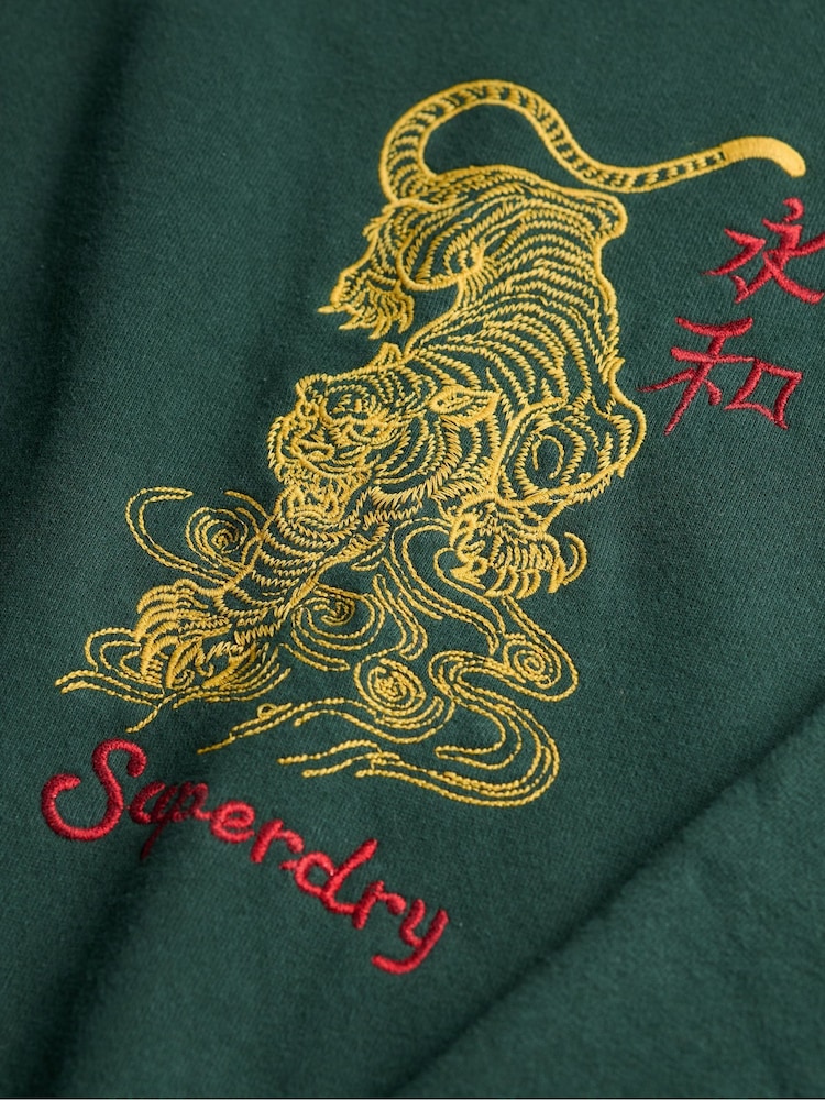 Superdry Green Tokyo Narrative Oversized Hoodie - Image 7 of 7 Superdry Green Tokyo Narrative Oversized Hoodie - Image 7 of 7