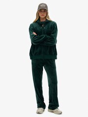 Superdry Green Country Club Velour Zip Hoodie - Image 4 of 7