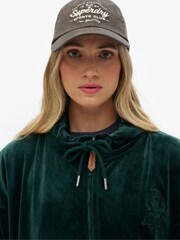Superdry Green Country Club Velour Zip Hoodie - Image 5 of 7
