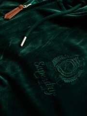 Superdry Green Country Club Velour Zip Hoodie - Image 7 of 7