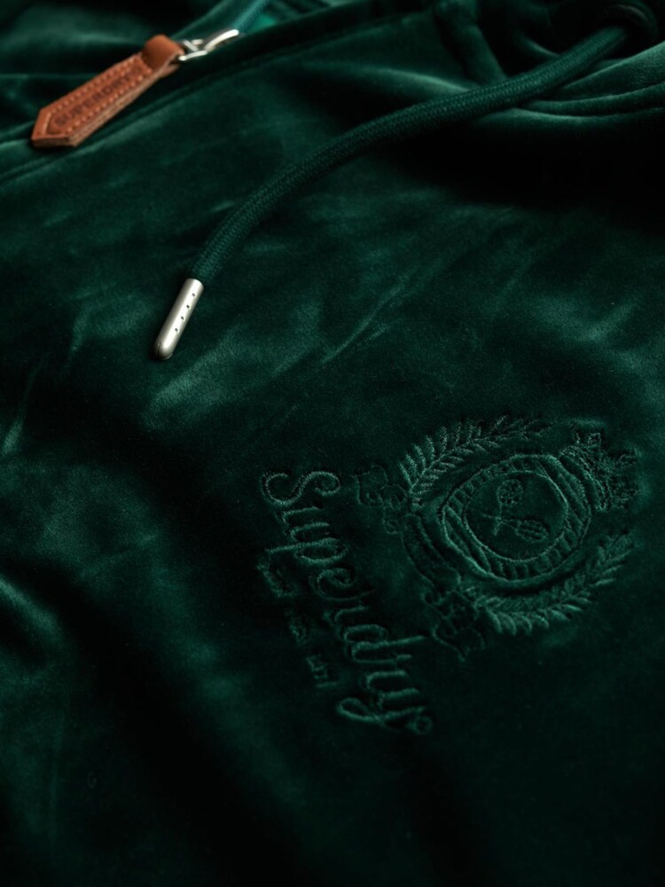Superdry Green Country Club Velour Zip Hoodie - Image 7 of 7 Superdry Green Country Club Velour Zip Hoodie - Image 7 of 7