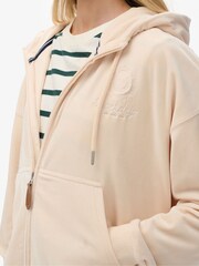 Superdry Pink Country Club Velour Zip Hoodie - Image 5 of 6