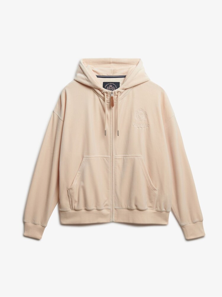 Superdry Pink Country Club Velour Zip Hoodie - Image 6 of 6 Superdry Pink Country Club Velour Zip Hoodie - Image 6 of 6