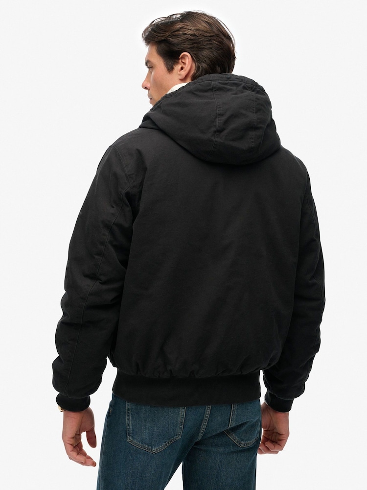 Superdry Black Canvas Surplus Hooded Jacket - Image 2 of 7