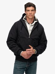 Superdry Black Canvas Surplus Hooded Jacket - Image 3 of 7