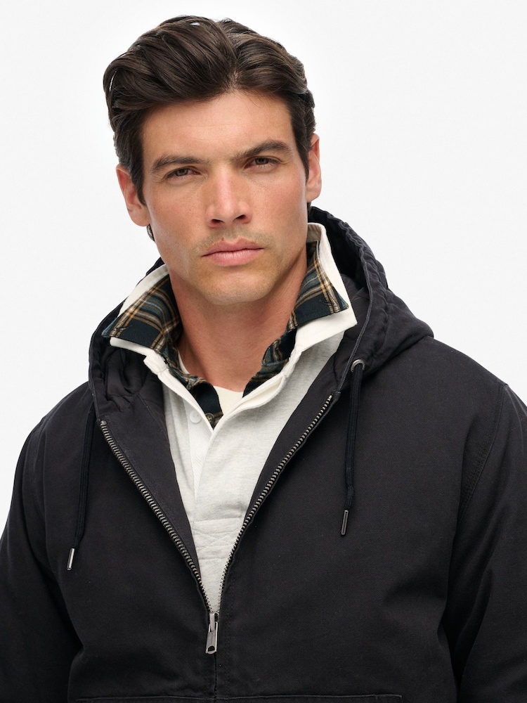 Superdry Black Canvas Surplus Hooded Jacket - Image 7 of 7