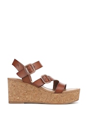 Blowfish Malibu Ali Wedge Tan Strappy Brown Sandals - Image 1 of 7