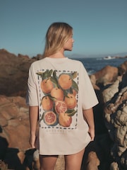 Orange Graphic Print Beach T-Shirt - Image 3 of 5