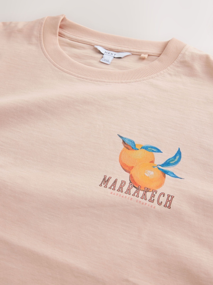 Orange Graphic Print Beach T-Shirt - Image 9 of 9