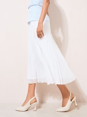 Friends Like These Faux Leather Ecru Wide Fit Slingback Mid Stiletto Heel Smart Court Shoes - Image 3 of 5