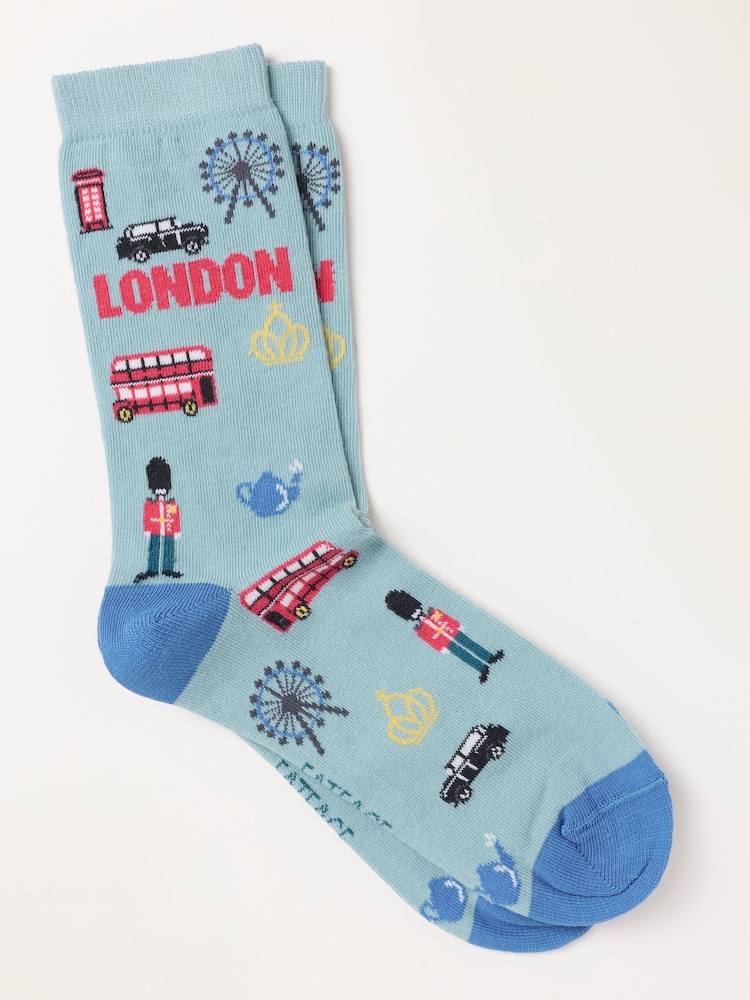 FatFace Green Haze London Socks - Image 1 of 2