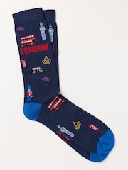 FatFace Navy London Socks - Image 1 of 2