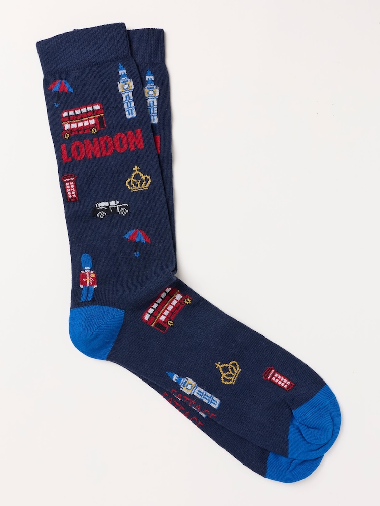 FatFace Navy London Socks - Image 1 of 2