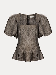 Phase Eight Metallic Kassie Peplum Top - Image 1 of 1