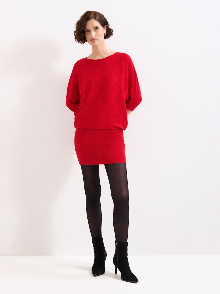 Phase Eight Red Becca Batwing Dress - Image 2 of 6 Phase Eight Red Becca Batwing Dress - Image 2 of 6