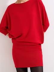 Phase Eight Red Becca Batwing Dress - Image 5 of 6