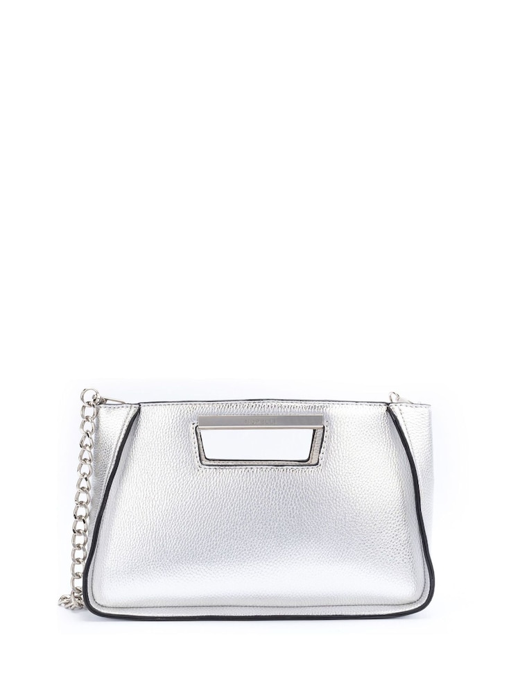 Fiorelli Silver Lola Hard Handle Clutch Bag - Image 1 of 4 Fiorelli Silver Lola Hard Handle Clutch Bag - Image 1 of 4