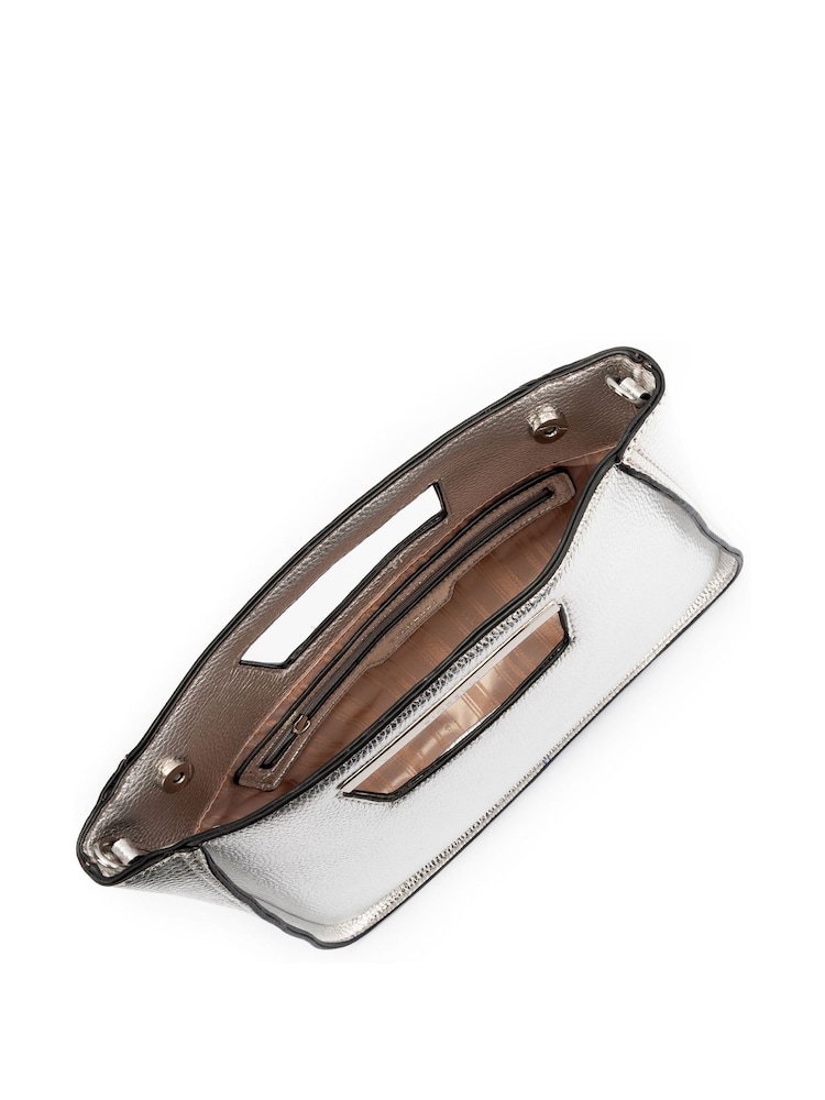 Fiorelli Silver Lola Hard Handle Clutch Bag - Image 4 of 4 Fiorelli Silver Lola Hard Handle Clutch Bag - Image 4 of 4