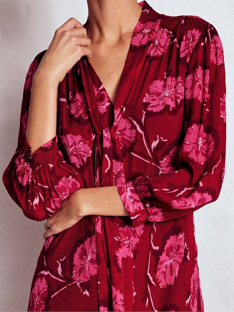 boden satin tea dress Cassie Devore Midi Tea Dress - Pink Peony, Dainty Medley