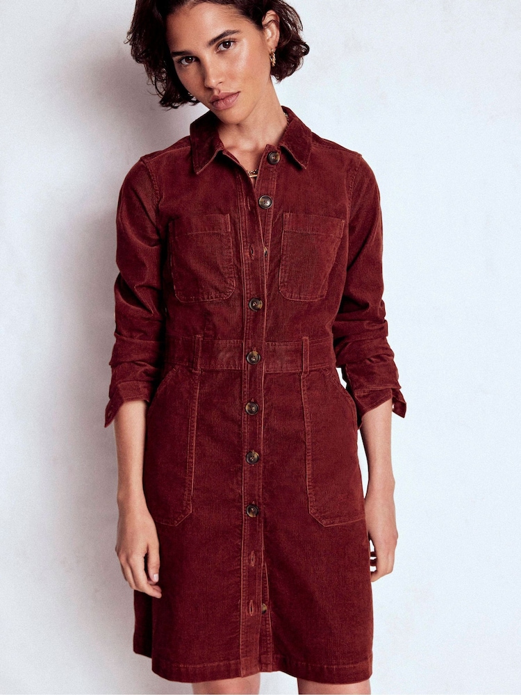 Castanho - Vestido curto Amanda Cords da Boden - Imagem 1 de 5