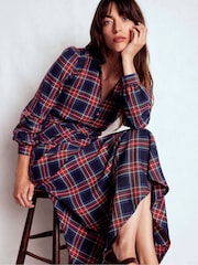 Boden Blue Cassie Check Tea Dress - Image 1 of 6