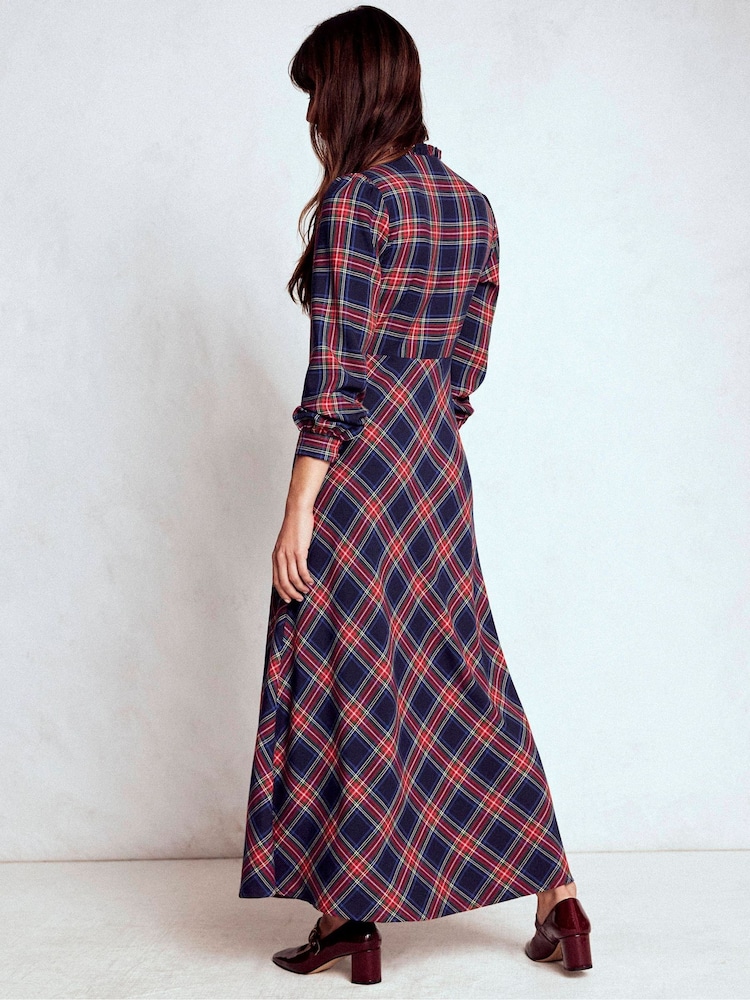 Boden Blue Cassie Check Tea Dress - Image 2 of 6