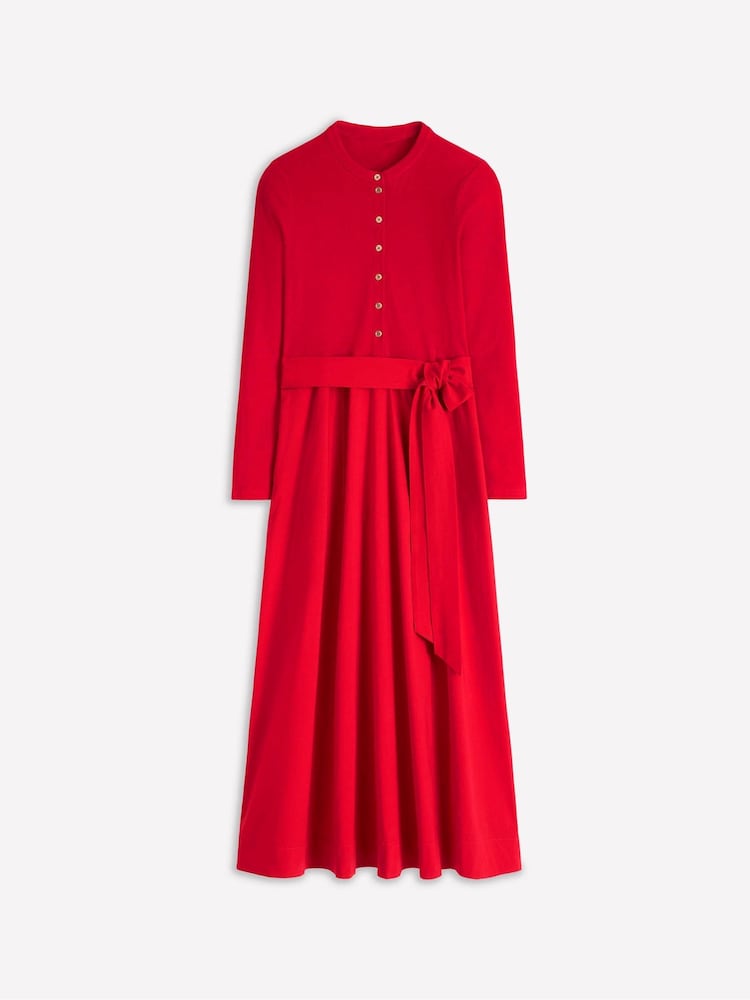 Boden Red Button Detail Mix Dress - Image 6 of 6