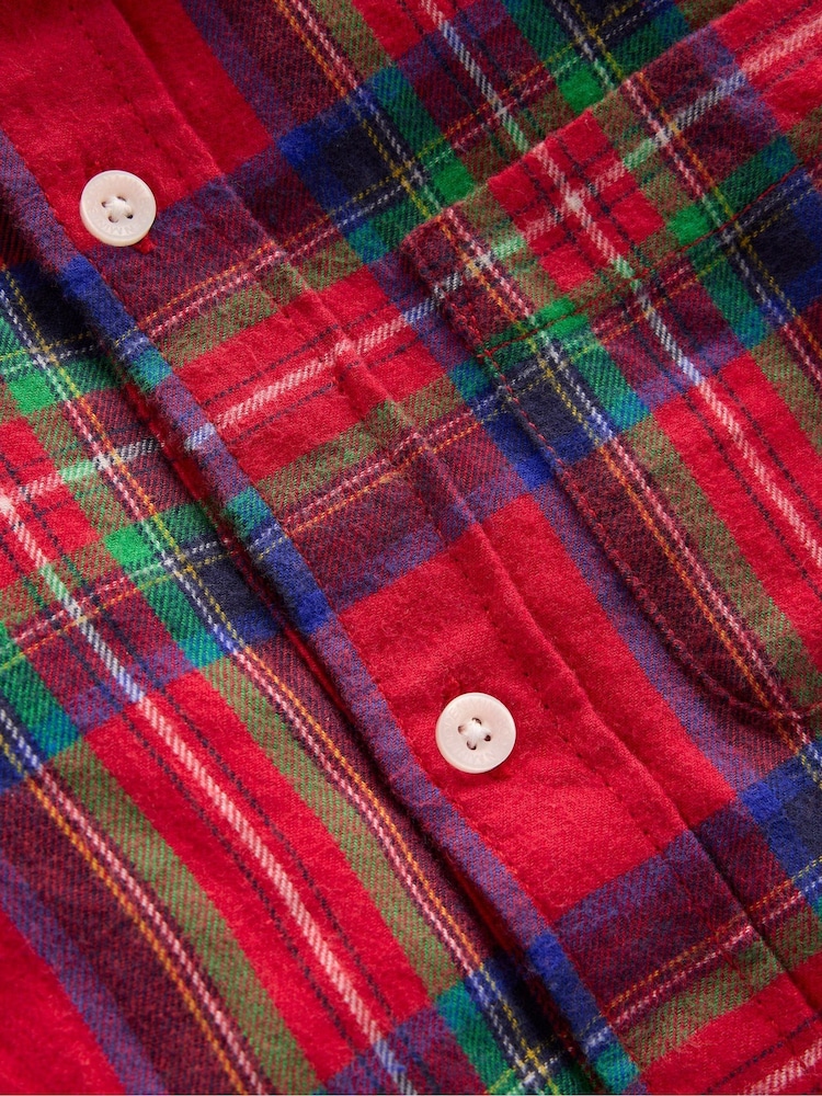 Boden Red Cosy Cotton Check Shirt - Image 3 of 3