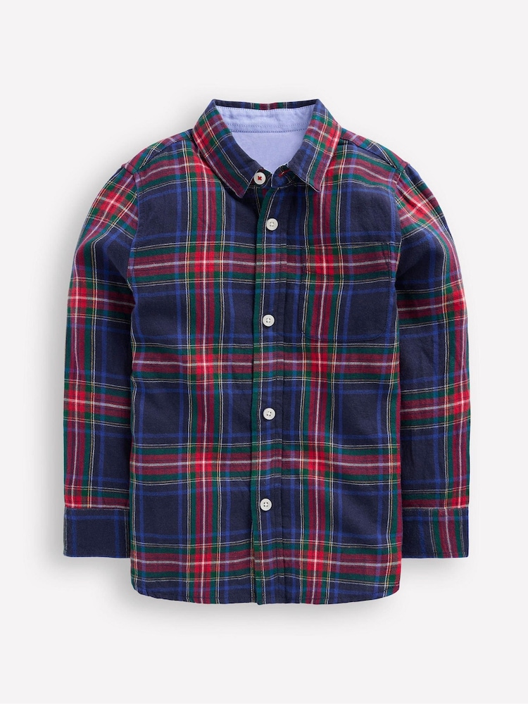 Boden Sky Blue Cosy Cotton Check Shirt - Image 1 of 3