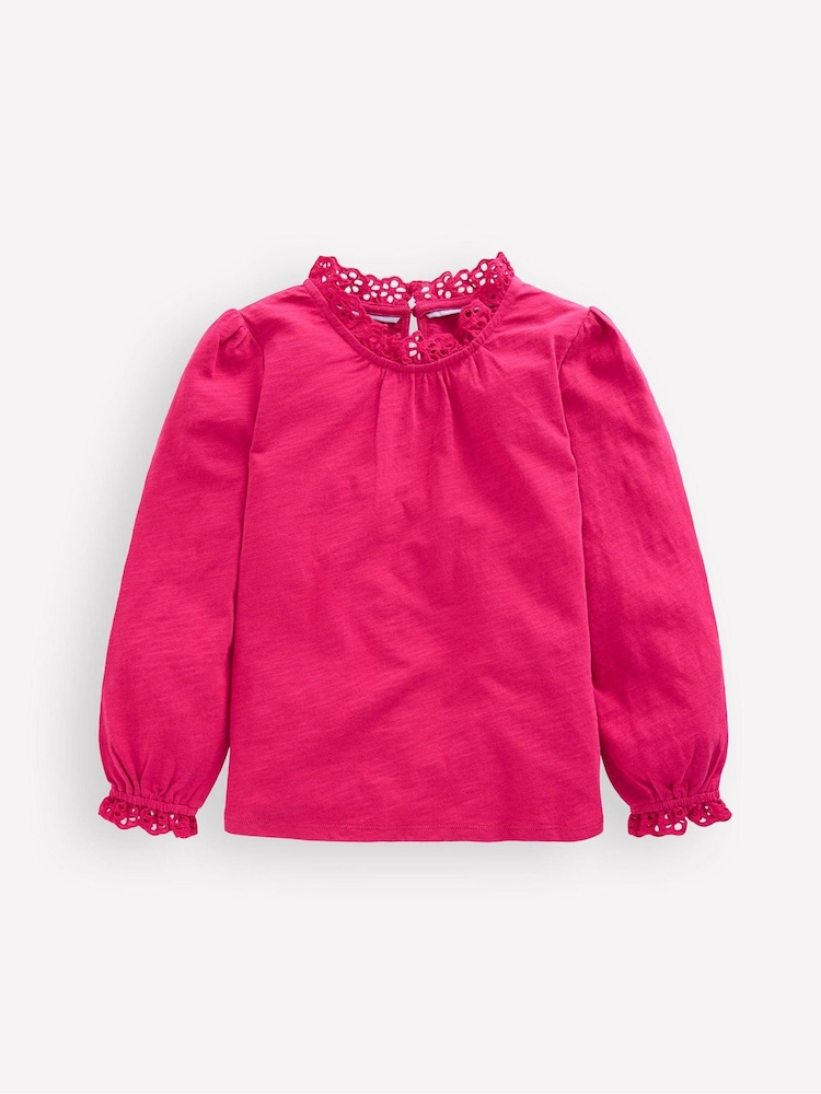 Boden Broderie Trim Jersey Top - صورة 1 من 3 Boden Broderie Trim Jersey Top - صورة 1 من 3