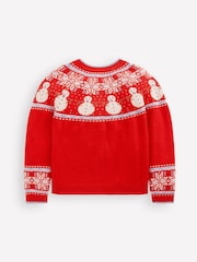 Boden Red Edie Fair Isle Pattern Cardigan - Image 2 of 3