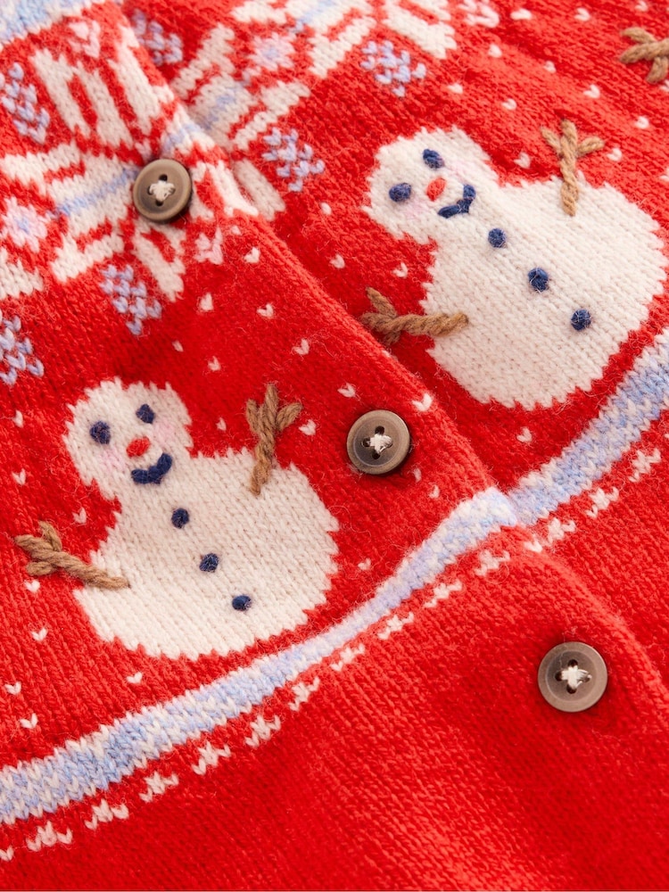 Boden Red Edie Fair Isle Pattern Christmas Cardigan - Image 4 of 4 Boden Red Edie Fair Isle Pattern Christmas Cardigan - Image 4 of 4