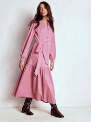 Boden Pink Cecily Cord Midi Dress - Image 3 of 6
