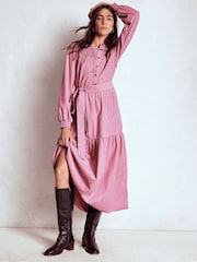 Boden Pink Cecily Cord Midi Dress - Image 4 of 6