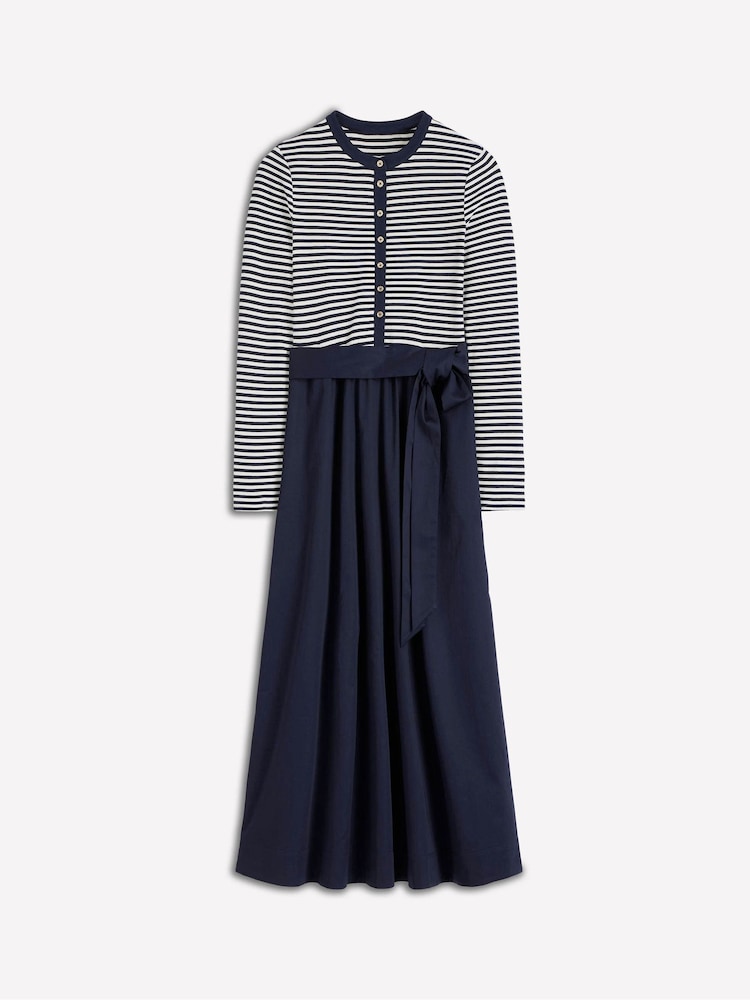 Boden Blue Button Detail Mix Dress - Image 5 of 5 Boden Blue Button Detail Mix Dress - Image 5 of 5