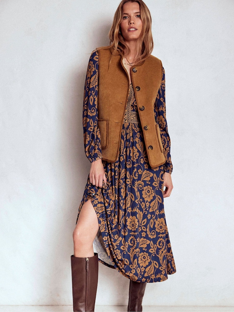 Boden Blue Lily Long Sleeve Midi Dress - Image 1 of 5