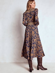 Boden Blue Lily Long Sleeve Midi Dress - Image 2 of 5