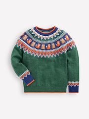 Boden Green Fair Isle Jumper - Image 1 of 3