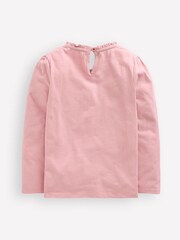 Boden Pink Frill Neck Appliqué T-Shirt - Image 2 of 3