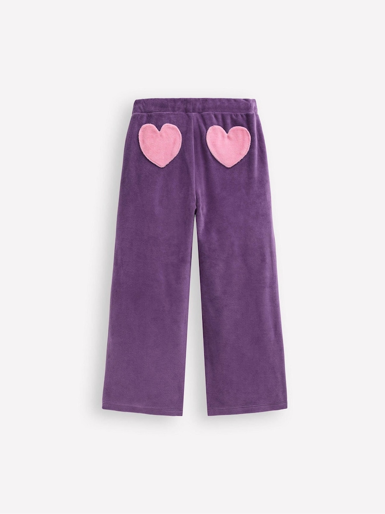 Boden Purple Heart Pocket Velour Joggers - Image 2 of 3