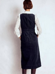 Boden Blue Ula Box Pleat Cord Midi Dress - Image 3 of 5