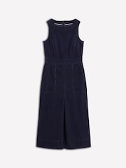 Boden Blue Ula Box Pleat Cord Midi Dress - Image 5 of 5