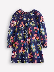 Boden Blue Pretty Lace Trim Jersey Dress - Image 1 of 3