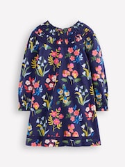 Boden Blue Pretty Lace Trim Jersey Dress - Image 2 of 3